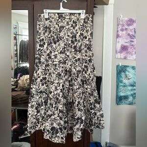 American Eagle Strapless Floral Pattern Midi Dress. Size Large